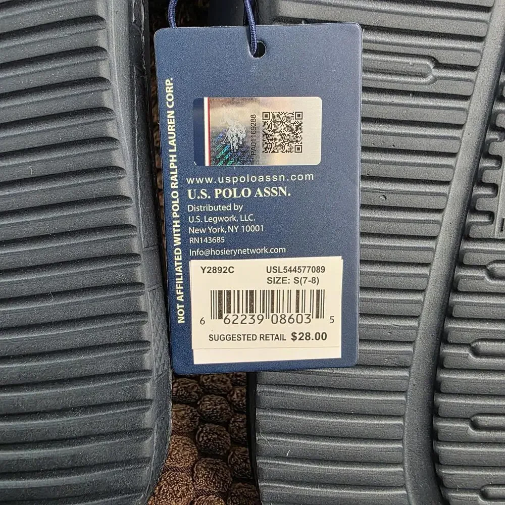 U.S. Polo Assn. Slip-On Sport Slides Sandals Men’s Size 7-8 Blue NWT MSRP $28